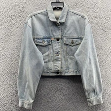 Vintage Esprit Sport Cropped Jean Jacket Blue Large Light Wash