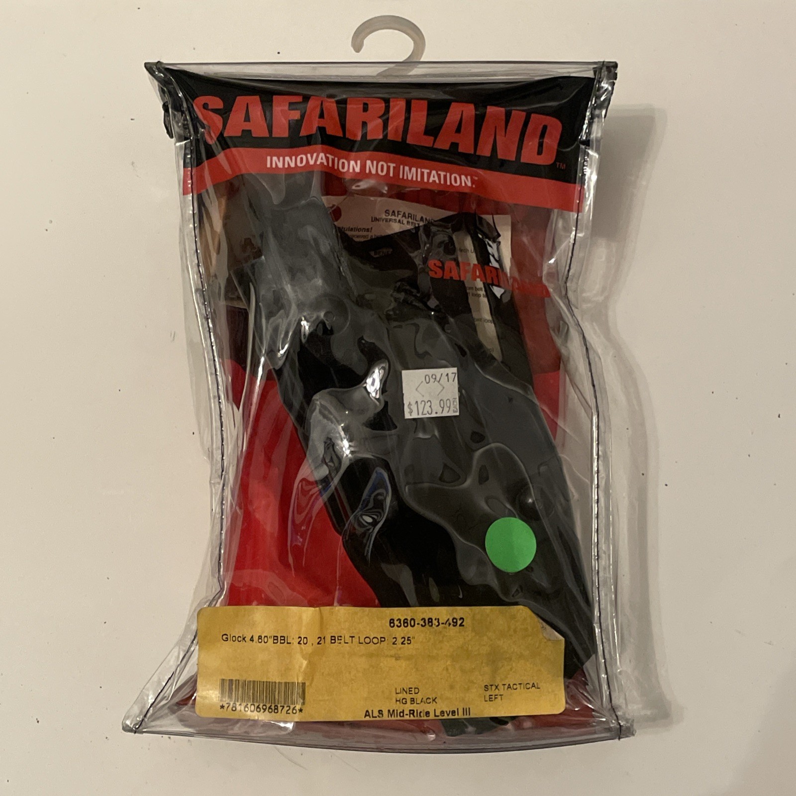 Safariland Holster 6360-383-492 GLOCK 20, 21 LH - 2.25 BELT LOOP