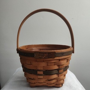 1994 Longaberger Christmas Collection Green Jingle Bell Basket w/ plastic liner