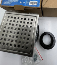 Webang 6x6 Inch Square Stainless Steel Shower Drain Brushed Nickel