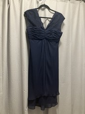 Pre-Owned Haley Matthews Navy Formal Dress  Ruched Bodice  Size 8