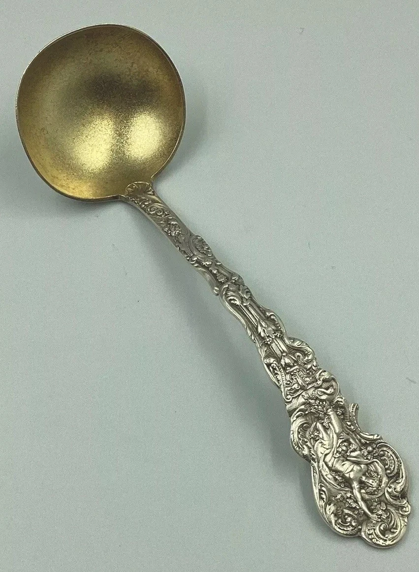 VERSAILLES GORHAM Sterling Silver Cream Sauce Ladle - 5 3/4” GOLD WASH - MINT