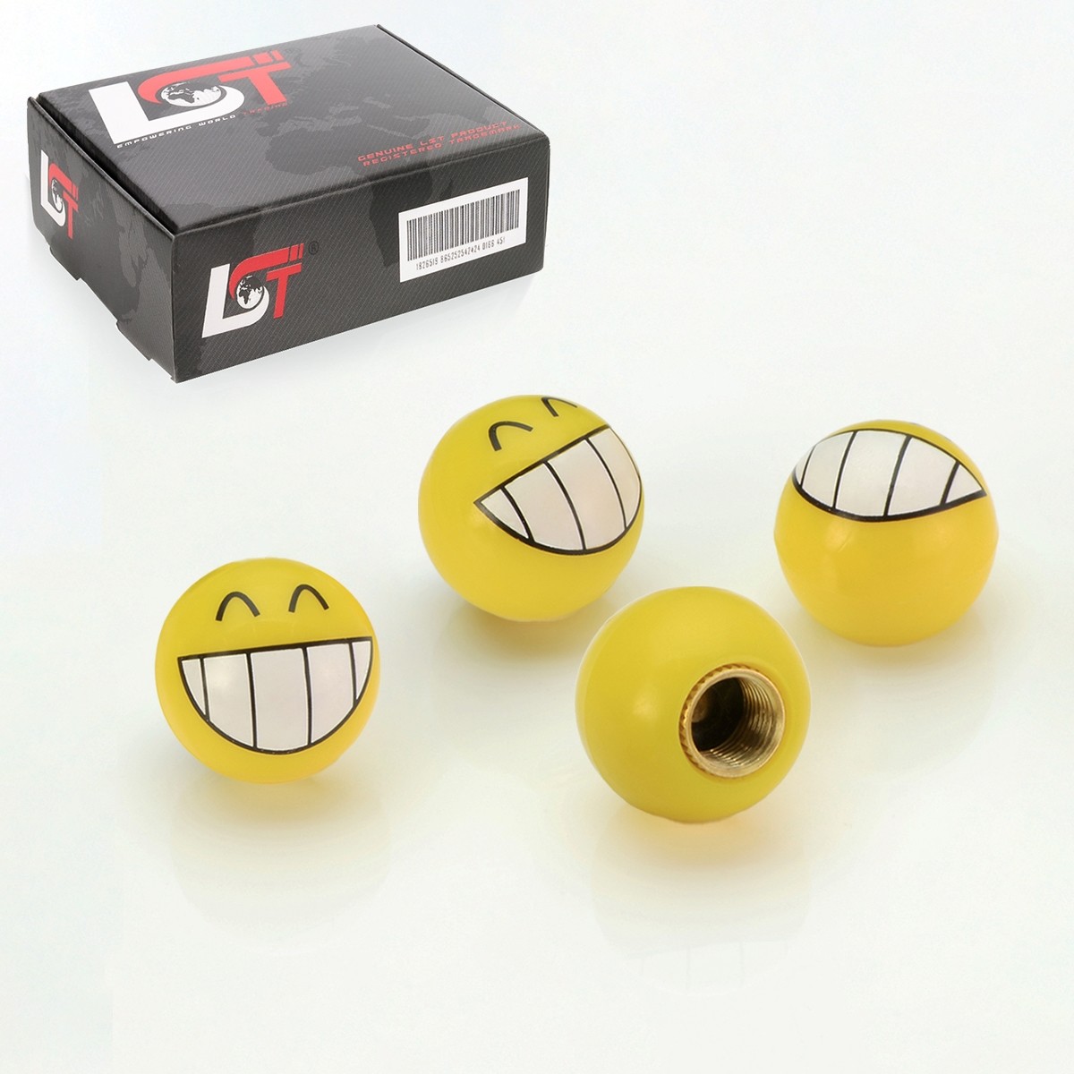 4x Tire Valve Caps Cover Ball Smiley Yellow for AUDI A3 A5 A7 A8