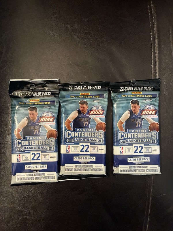 (3) Pack Lot - 2020-21 Panini Contenders Basketball! Factory Sealed 22 Card Pack