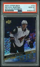 Michael Bunting 2020 Upper Deck Young Guns Speckled Rainbow Foil #727 RC PSA 10