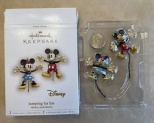 Hallmark Christmas Ornament 2006 Jumping For Joy Disney Mickey & Minnie Mouse