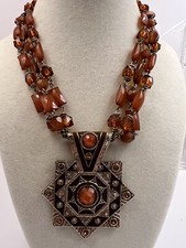 Vintage Bijoux Chunky Necklace Terner Triple ...