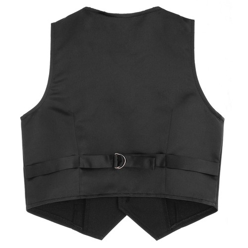 Kids Boys V Neck Vest Buttons Tuxedo Waistcoat for Wedding Party Formal Suit - Picture 16 of 52