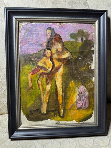 Wesley Lea (1914 - 1981) "Figures In Landscape Scene" Oil Painting - Framed - Picture 10 of 12