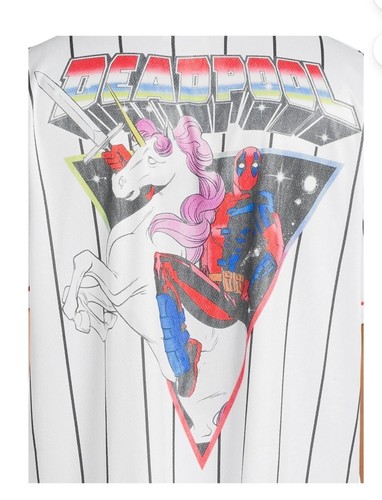 Marvel Deadpool Men's Baseball Jersey Short Sleeve T-Shirt Size M (38-40) NEW - Picture 5 of 6