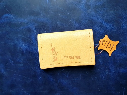 Minimalistische Geldbörse ""I love New York"". Naturleder. Handgefertigt. Exklusive Sache. - Bild 5 von 12