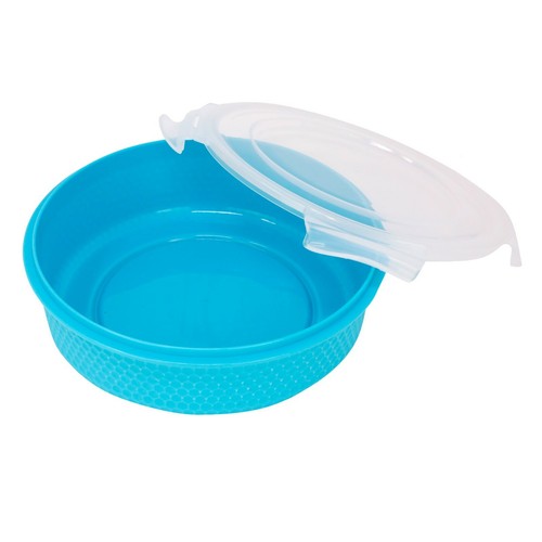 Plastic Papad Box Food Storage Containers Round Clip Lock Lid Airtight Box Cake - Picture 6 of 22