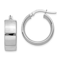 14k White Gold Hoop Earrings (0.8in Long) on sale 14k White Gold Hoop Earrings (0.8in Long) on sale