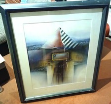 bilderrahmen holz gebraucht blau mit kleinen macken