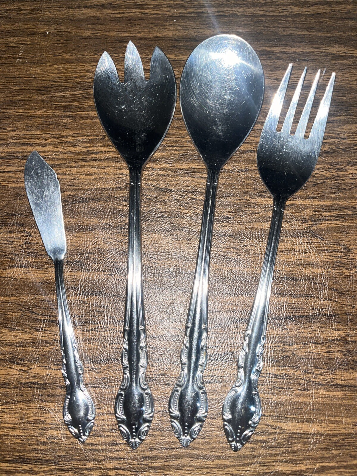 4 Piece Set Serving Fork Spoon Salad Fork Butter Knife Stainless Steel