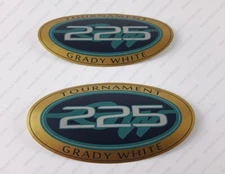 GRADY WHITE 225 TOURNAMENT LOGO DECALS STICKERS Set of 2 5" LONG