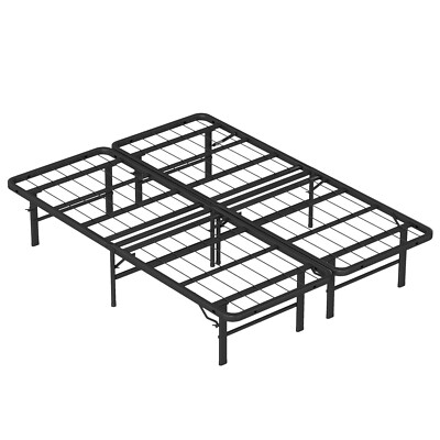 #ad #ad New Modern Bi Fold Folding Platform Metal Bed Frame Mattress Foundation BF $49.99