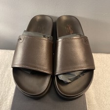 Good Man Brand Sardina Brown Leather Men  s Slides Size 8 128MSRP
