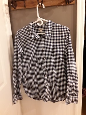 L.L.Bean Blue Check Plaid Cotton Button Up  Mens Sz XL FAST SHIP 