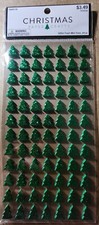Glitter Foam Mini Trees Stickers - 84 PC- Christmas Paper Crafts - T14
