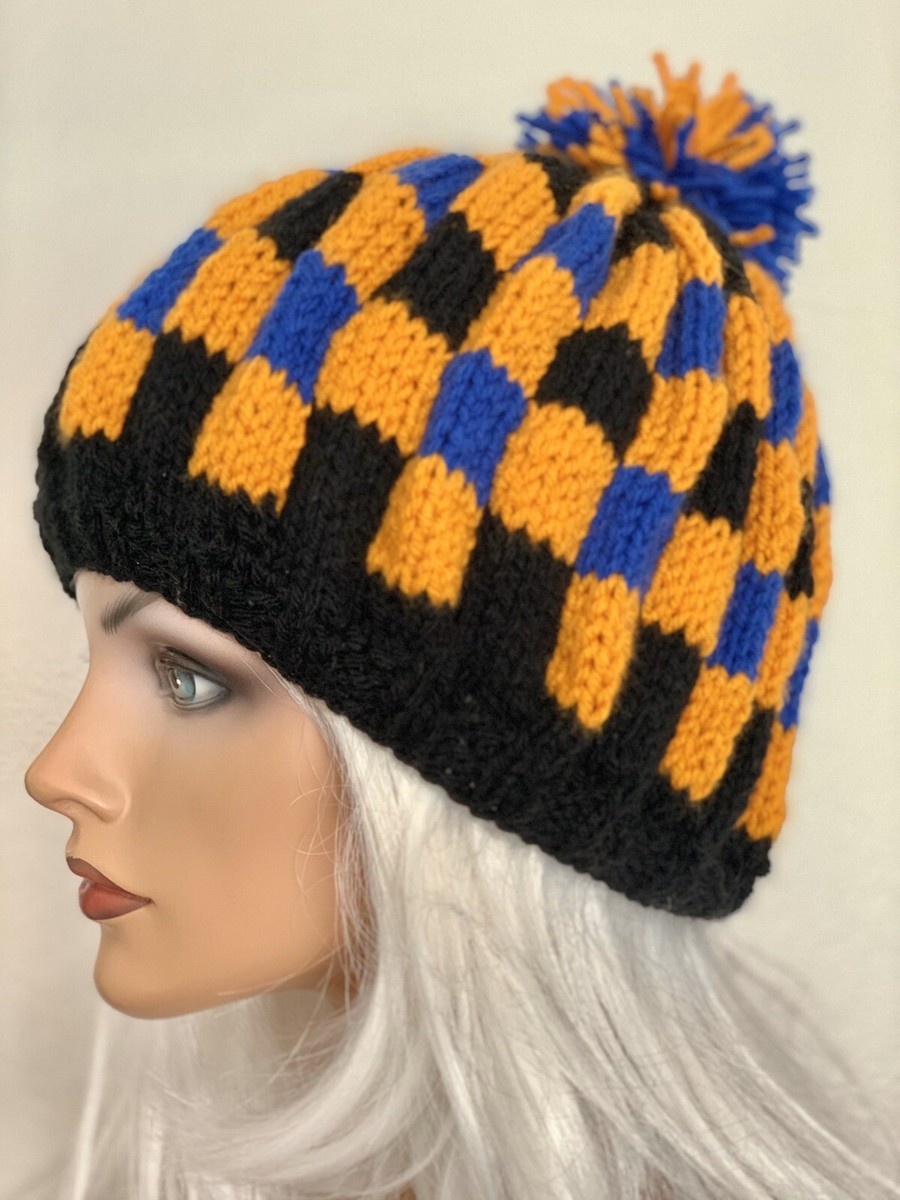 Hand Knits 2 Love Beanie Hat Plaid Check Designer Hand Knits 2 Love Beanie Hat Cap Tweed Plaid Checkers  main image 2