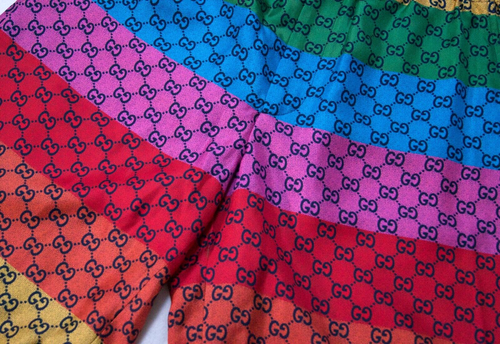 Pantaloncini GUCCI GG in twill multicolore di seta  - Foto 3 di 8