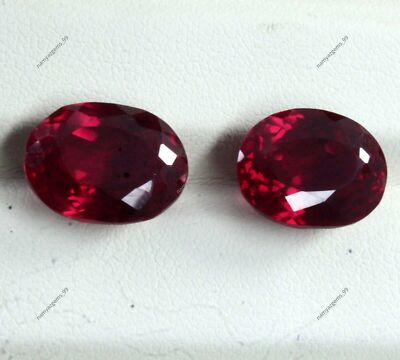 Extremely NATURAL Red RUBY Oval Shape 16 Ct CERTIFIED Loose Gemstone PAIR