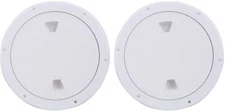 Amarine Made 2 Pack Boat Round Non Slip Inspection Hatch,Deck Plate 7 Inch,White