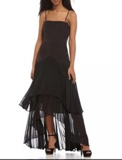 Laundry by Shelli Segal Strapless Tiered Pleated Dress Black 2