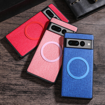 Slim Case for Google Pixel 9 Pro XL 8 7 6 Cloth Texture Magnetic Mag Safe Cover