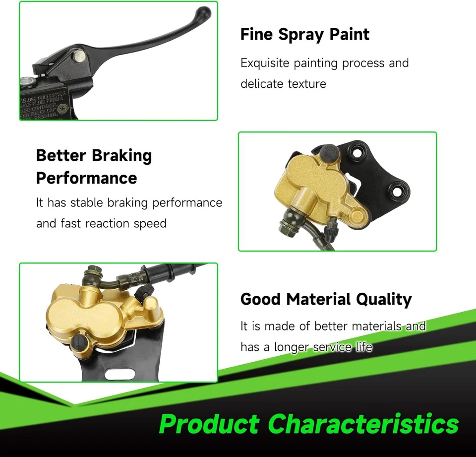 Front Rear Hydraulic Disc Brake Caliper Cylinder Pads Kit For SSR 125cc 110cc  - Image 4 of 4