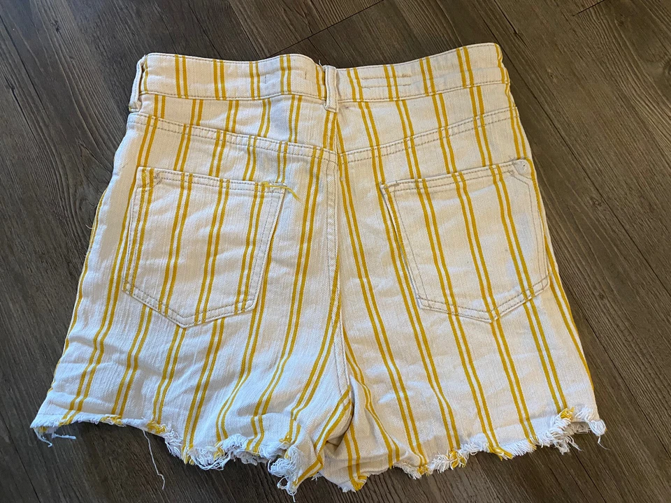 Женские джинсовые шорты Anthropologie HighRise белые желтые в полоску 29 шт. - Изображение 3 из 4