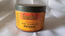 Vintage Paper Label Tin Gunslick Gun Cleaning Patches 3 1/4" X 2 1/2"
