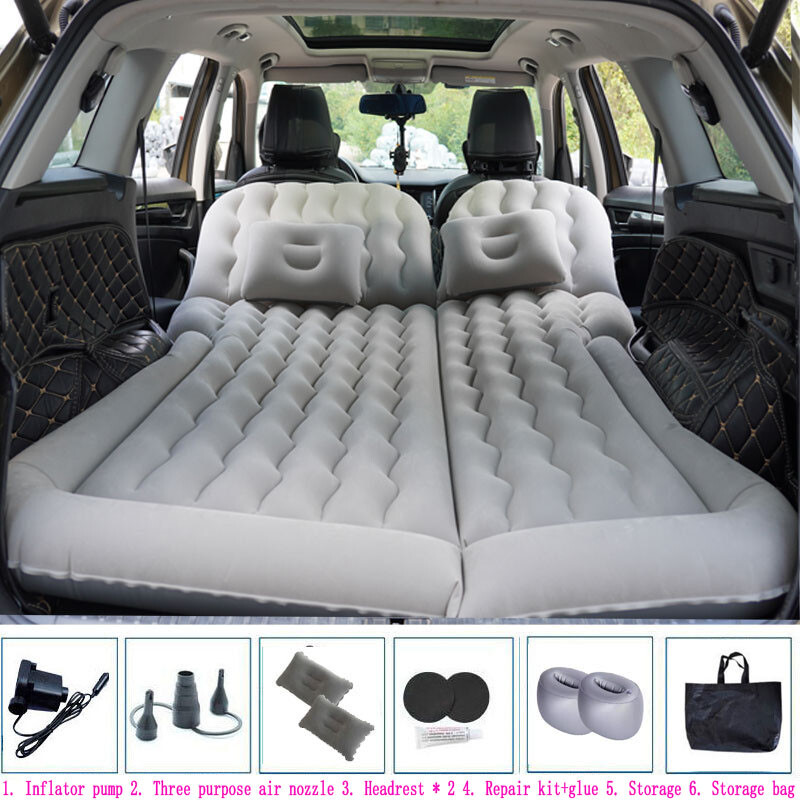 Gray SUV Car Inflatable Mattress Travel Back Seat Air Bed Durable