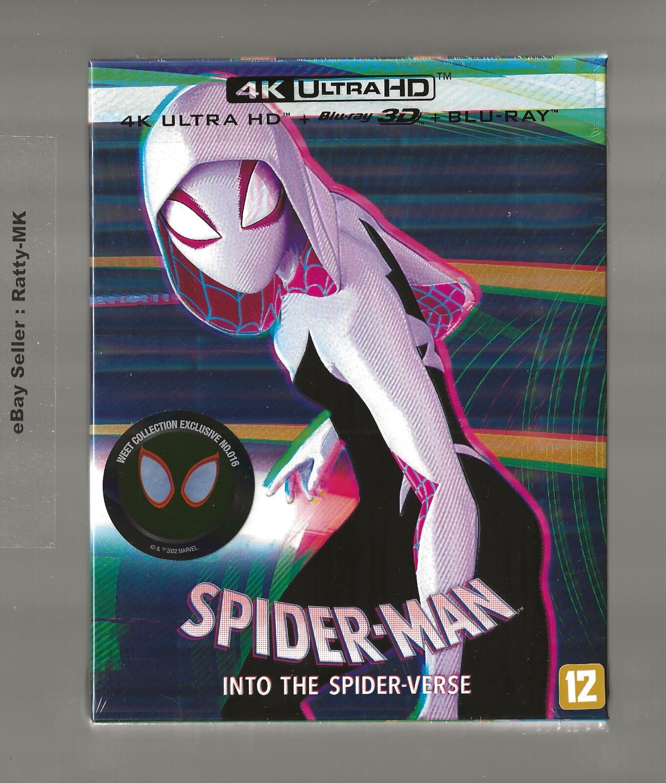SPIDER-MAN INTO THE SPIDER-VERSE - WEET 4K, 3D + BLU RAY STEELBOOK - NEW (ED.A2)