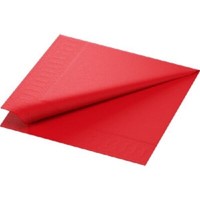 250 Duni Servietten 40X40 Cm 3-Lagig 1/4 Falz Zelltuch Rot