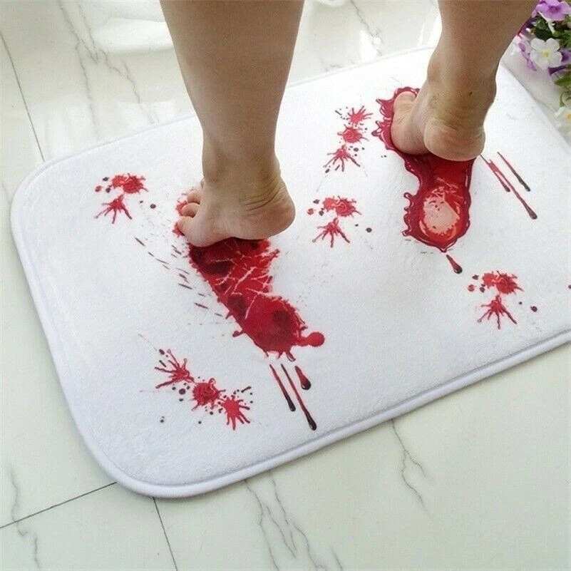 Bloody Footprint Bathroom Mat Non-slip Blood Bathmat Pads Home Decoration  Modern