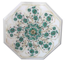 18 " Marmor Table Top Pietra Dura Malachit Inlay Kunst Arbeit Heim Dekor