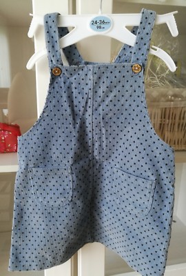 Neu Latzrock für Mädchen in gr. 92-98 Pünktchen blau Süss hm