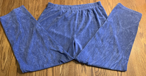 ONLY NECESSITIES Womens PLUS Pull On Blue Corduroy PANTS L (Fits like 1X) EUC - Picture 2 of 3