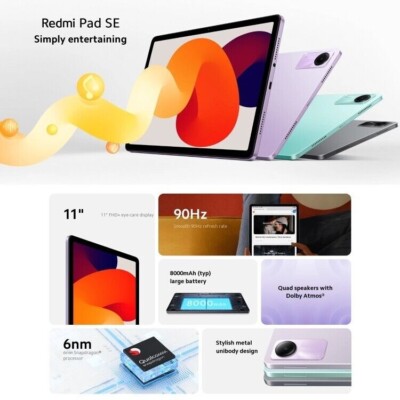 Xiaomi Redmi PAD SE WIFI - 128GB 4GB- Android Tablet - 11' Inch