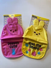 PEEPS. Baby Bib & Hat. Pink and Yellow.  New.