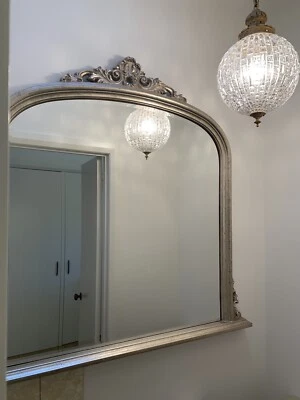 Domed Over Mantle Mirror Warm Silver Mirrors