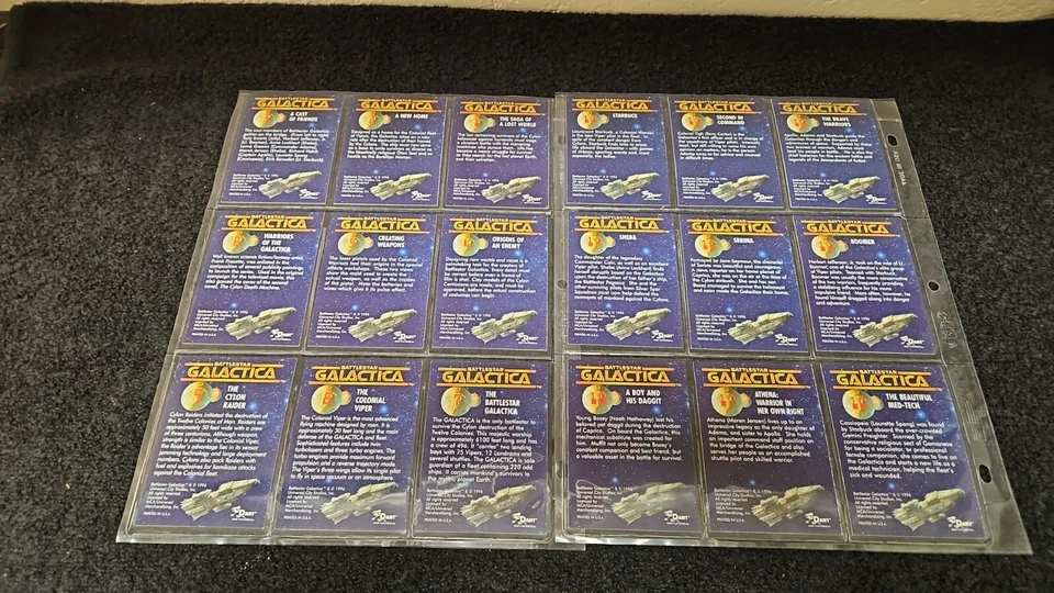 Juego completo de láminas Dart Battlestar Galactica 1996 #1-72 ver escaneo para grado ciencia ficción Foto 3 de 4