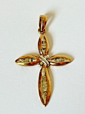 10k Gold 1.6 gms Cross Charm Pendant 1.25 Hx .75 A Christian Catholic Easter 