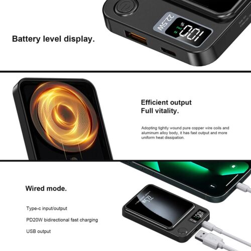 Universal Super Fast Mini Wireless Charging Power Bank PD 22.5W 5000mAh Battery - Picture 6 of 23