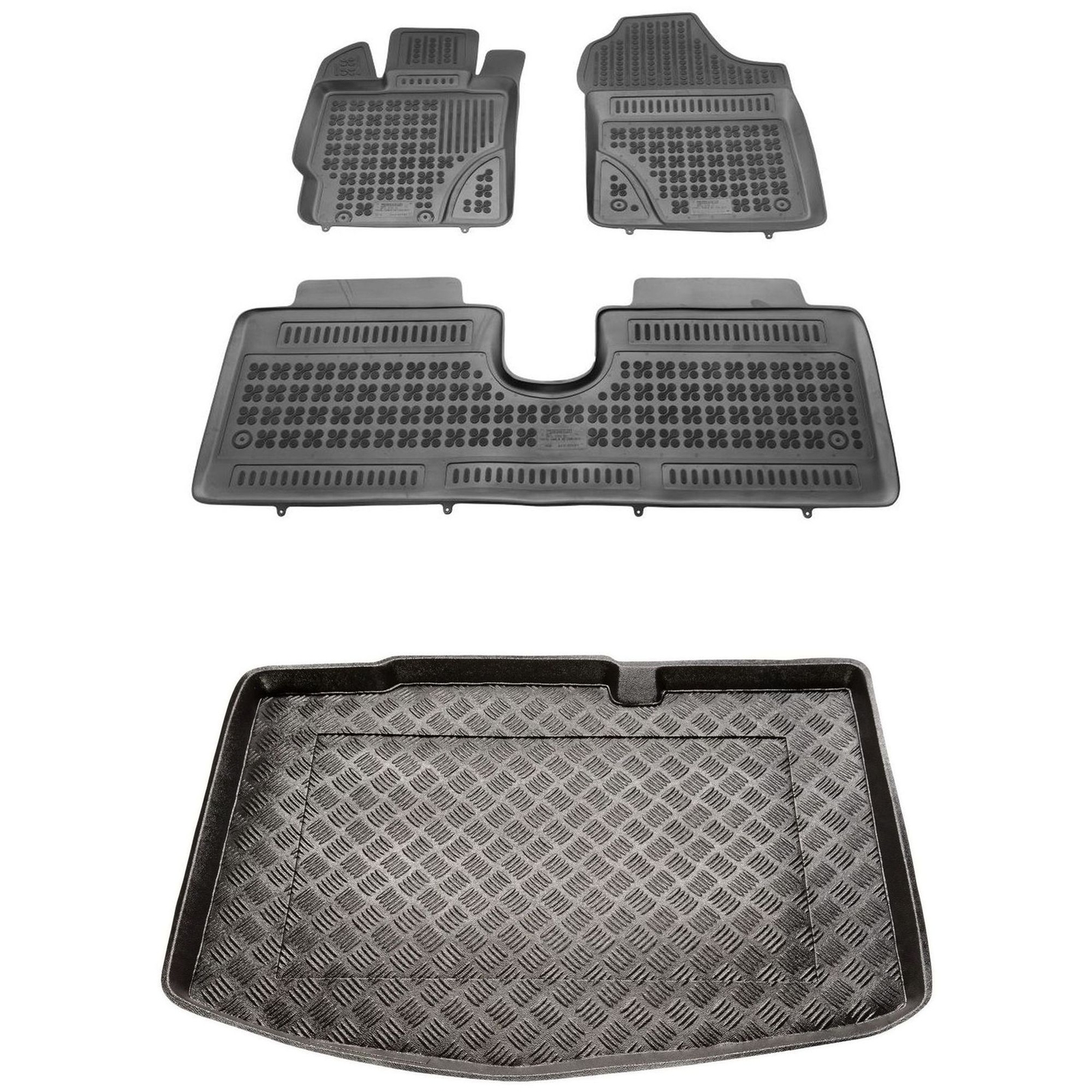 Tapis de coffre en PE et tapis de sol noirs sur mesure pour Toyota YARIS I