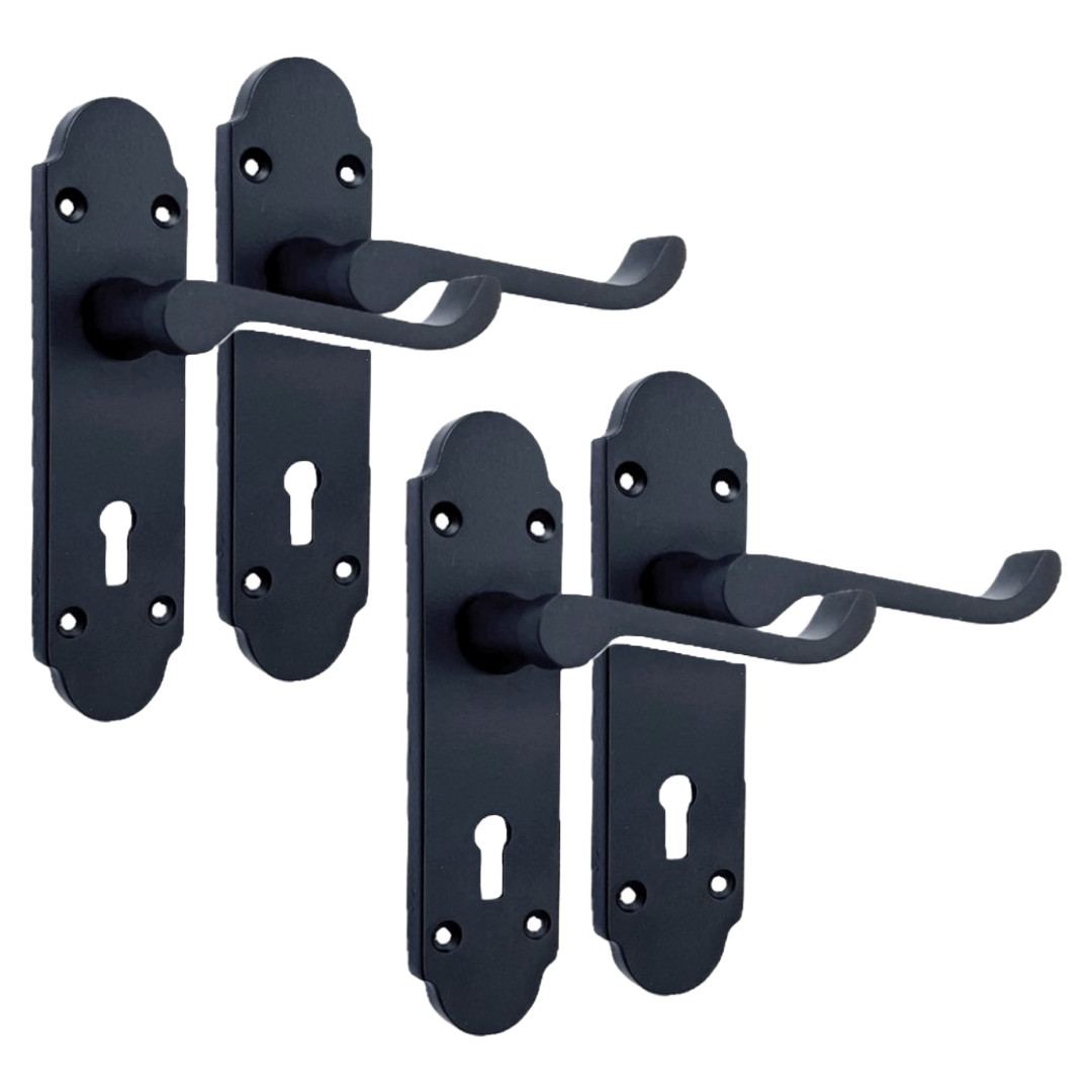 Epsom Door Handle - Matt Black Internal Bathroom Door Handles - Door Handles