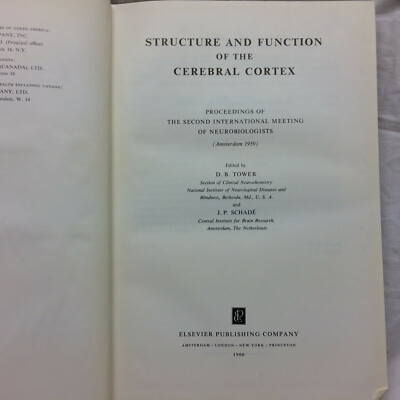 Vtg Medical 1960 Book Structure & Function of Cerebral Cortex Neurobiologists