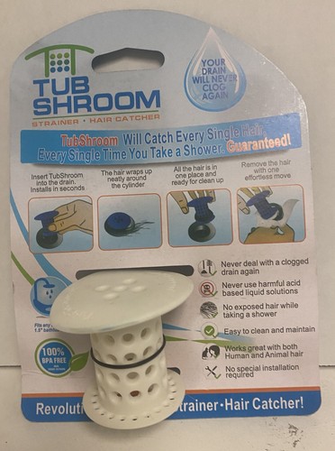 Tub Shroom White Silicone Round Drain Hair Catcher- 3 Count Bundle - Picture 1 of 2